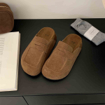 Patogūs kasdieniai pusbačiai Loaferiai Moteri&scaron;ki Slingback Slip-On Mules Moterims Platforma Naujas 2024 Dizainas Komfortas 35 ruda