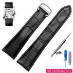Laikrodžio dirželis Cartier Tank Tikros odos dirželis Vyri&scaron;kas Claire odinis dirželis London Solo Mechaninio laikrodžio priedai 25mm 16mm gray