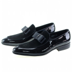 Rankų darbo vyri&scaron;ki natūralios odos lakuotos zom&scaron;inės slip-on bateliai, mozaikinio ra&scaron;to peteli&scaron;kės tipo formalūs bateliai vestuvėms, banketams ir oficialioms progoms US 10.5 juoda