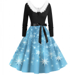 Moteri&scaron;ki mados V formos i&scaron;kirptės kasdieniai liekninantys Kalėdiniai ra&scaron;tuoti ilgomis rankovėmis su plaukų apykakle suknelės XL vynas