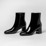 Žieminiai lakinės odos ankle boots moterims Madingi &scaron;oniniai užtrauktukai Trumpi batai Moteri&scaron;ki Eleganti&scaron;ki Auk&scaron;takulniai Moteri&scaron;ki &Scaron;iuolaikiniai Botties 40 black