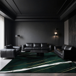 Juodo marmuro kilimai svetainei, tamsių tonų dekoravimas, namų sofa, didelio dydžio kilimai, miegamasis, drabužinė, trumpo aksomo grindų kilimėlis 100*160cm