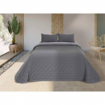 Bouti r&eacute;versible - DONATELLA - Gris - Lit 90 cm - Microfibre polyester - Toucher doux - Rembourrage l&eacute;ger 100 g/m&sup2; pilka
