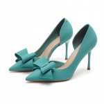 Eleganti&scaron;ki Stiletto Moteri&scaron;ki Batai &Scaron;one Tu&scaron;čiaviduriai Auk&scaron;takulniai Su Kaspinėliu Banketui Temperamentingi Sekliomis Angomis Smailianosiai Batai 39 juoda