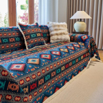 Boho Retro Sofos Užvalkalas Medvilnės ir Lino Audinys Neslystantis ir Ne&scaron;varumams Atsparus Visų Sezonų Atsparus Įbrėžimams Vienos Dalies Sofos Užvalkalai Antklodė 180x130cm