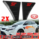 2 vnt. Automobilio &scaron;oninio sparno spoileris I&scaron;leidimo anga Anga Tinka Ford Focus MK2 MK3 RS Racing Oro srauto apdailos sparno ženkleliai ST stiliaus raudona