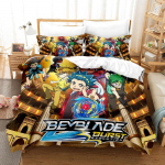 3D Spausdinimo Anime Beyblade Lovos Patalynės Kolekcija Antklodės Užvalkalas Antklodė Lovos Kolekcija Quilto Užvalkalas Pagalvės Užvalkalas Karali&scaron;ko Dydžio Karalienės Dydžio Dvigulės Dydžio Berniukams Mergaitėms Suaugusiems AU Single 140x210cm
