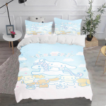 Cinnamoroll MINISO Sanrio Miegamojo Vaikų Patalynės Komplektas Antklodės Užvalkalas Comforte Karalienė Su Pagalvės Užvalkalu Kalėdinės Dovanos Namams AU Single(140*210cm)3pcs
