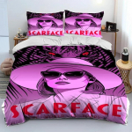 Filmo Scarface Tony patalynės komplektas miegamajam Mink&scaron;tas modernus pledas Patogus vaiki&scaron;kas antklodės užvalkalas Užvalkalas antklodei ir pagalvės užvalkalas EU Single(135*200cm)3pcs