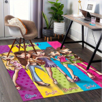 1 vnt. Bratz, Mada, Draugystė Biuro kilimas Mink&scaron;tas poliesterio įėjimo kilimas Skalbiamas Neslystantis Ma&scaron;ininis 80cm by 120cm black