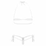 Moterų nėrinių suri&scaron;amas halterio bikini komplektas žemo liemens stringai mikro dviejų dalių maudymosi kostiumas paplūdimio apatinis trikotažas One Size