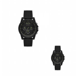 ARMANI EXCHANGE AE Laikrodis ant rie&scaron;o Kvarcinis mechanizmas Silikoninė apyrankė Juodas ciferblatas Vyri&scaron;ki laikrodžiai AX1344 Black Dial AX1344