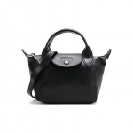 Longchamp Le Pliage Cuir 17 Avikailio Koldūno Formos Rankinė Mini Moteri&scaron;kos Rankinės Juoda 1500757001 Basic Set (Bag+Dust Bag)