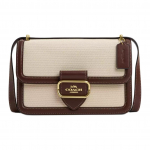 Coach Morgan 24 Reguliuojamas peties dirželis Drobė ir Ver&scaron;io oda Vidutinio dydžio Crossbody krep&scaron;ys Moteri&scaron;kas crossbody krep&scaron;ys Auksinis Daugiaspalvis CR330-IMNAM Basic Set (Bag+Dust Bag)