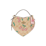 Coach Heart 16 Klasikinis monogramos užtrauktuku užsegamas padengto audinio odinis rankinukas Mažas moteri&scaron;kas rankinukas Chaki spalvos CE653-IMOT4 Basic Set (Bag+Dust Bag)