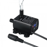 Itin tylus Mini DC12V 10W 400L/H Kėlimas 400cm Be&scaron;epetėlinis Vandens Siurblys 5.5*2.1mm Female Panardinamas su Srauto Reguliavimo Funkcija juoda