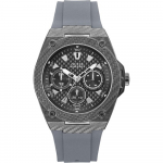 GUESS Legacy Pilkas Nerūdijančio Plieno Korpusas, Silikoninis/Guminis Dirželis Vyri&scaron;kas Kvarcinis W1048G1 pilka