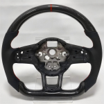 Anglies pluo&scaron;to odinis sportinis vairas Volkswagen Tiguan Golf 7 7.5 GTI GTE 2013-2019 asmeninis individualizuotas automobilių priedai Carbon fiber (No airbag) juoda