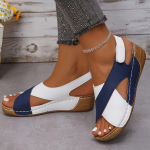 Moteri&scaron;kos kontrastingos spalvos plei&scaron;tiniai sandalai, mink&scaron;to pado batai &bdquo;Peep Toe Slingback&ldquo;, patogūs vasariniai lauko sandalai 37