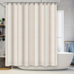 Retro stiliaus du&scaron;o užuolaida su Art Deco dizainu ir geometriniais ra&scaron;tais tamsiai mėlynos, garstyčių geltonos, smėlio, oranžinės, r 180x180cm white