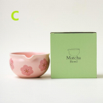 1/2 vnt. keraminė matcha dubenėlis, Sakura japoni&scaron;ko stiliaus matcha dubenėlis, meni&scaron;ka keraminė arbatos ceremonijos dubenėlis, salotų dubenėlis matcha
