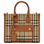 Burberry Freya Raidėmis Reljefinis Logotipas Parduotuvės Rankinė Moteri&scaron;kos Parduotuvės Rankinės Ruda 81097931 Basic Set (Bag+Dust Bag)