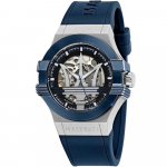 Maserati R8821108028 Automatinis vyri&scaron;kas laikrodis su skeletiniu ciferblatu 42mm mėlyna