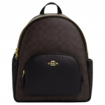 Coach Court 27 Dvigubo C Monogramos Užtrauktuko Užsegimas Odinis Kuprinė Didelė Moteri&scaron;ka kuprinė Rie&scaron;uto Juoda CZ176-IMXAQ Gift Box Sets (Basic Set+Black Box) black