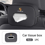 ABJX1 Automobilio servetėlių laikymo krep&scaron;ys Interjero aksesuarai Tualetinio popieriaus organizatorius Porsche Panamera Taycan 911 718 Macan Cayenne Boxster juoda