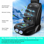 Universali automobilio sėdynės vėsinimo pagalvėlė 3D tinklelio vėdinama pagalvėlė su vėsinimo ventiliatoriais 12/24V vasaros vairavimui - Neslystanti konstrukcija Nauja 12V 24V