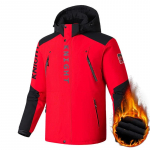 Vyri&scaron;ka stora &scaron;ilta žieminė striukė Lauko parkas Drabužiai su gobtuvu Juodi Patchwork Plus Velvet Fashion Oversize 8XL 9XL paltas XL raudona