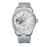Orient Star Contemporary Automatinis laikrodis, Atviras &scaron;irdies dizainas, Safyro stiklas, Sidabrinis ciferblatas, Modelis RE-AT0003S, Vyri&scaron;kas white