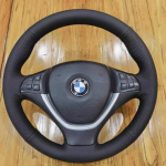 BMW E70 X5 2006-2013 E71 X6 2008-2014 Rankomis Siūta Neslystanti Automobilio Vairo Dangos Pynė Odinė Automobilio Interjero style1 gray