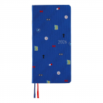 Hobonichi Techo 2026 Weeks Detective Motif Savaitinis Balandžio Slim Vertikalus Savaitinis I&scaron;dėstymas Conan/Conan Planuoklis, Pradžia, Kairysis blue