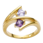 Bague Plaqu&eacute; Or 'Fusion' Am&eacute;thyste dor&eacute; - 15 mm