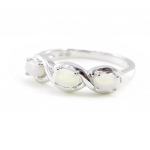 Les Tr&eacute;sors De Lily [I8858] - Bague Argent 'D&eacute;esse Opale' Blanc argent&eacute; (rhodi&eacute;) - 19x5 mm