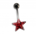 Les Tr&eacute;sors De Lily [J4124] - Body Piercing 'Etoile' rouge raudona