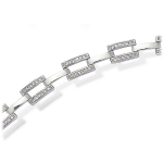 Les Tr&eacute;sors De Lily [L4589] - Bracelet Argent 'D&eacute;esse' blanc argent&eacute; (rhodi&eacute;) - 7 mm