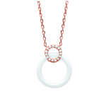 Les Tr&eacute;sors De Lily [L4616] - Collier Plaqu&eacute; Or 'Sissi' blanc (c&eacute;ramique) gold pink - 20x15 mm
