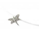 Les Tr&eacute;sors De Lily [N6836] - Collier Argent 'Libellule' blanc (rhodi&eacute;) sidabras