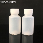 10 vnt. 30 ml skaidraus masto pakartotinai užpildomi sandarūs cheminių medžiagų buteliai skysčių buteliukų talpykla 10pcs balta