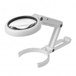 5X/10X rankinis stalinis didintuvas su LED lempute ir stovu su USB maitinamu ap&scaron;viečiamu didinamuoju stiklu balta