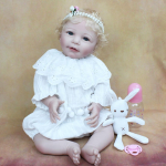 BZDOLL 55 CM mink&scaron;tas silikoninis Reborn Lisa Baby Girl lėlės žaislas, gyvas audinys, tikrovi&scaron;kas, įsi&scaron;aknijęs &scaron;viesiaplaukis, princesė Bebe