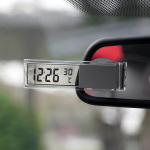 Automobilių sunkvežimių LCD skaitmeninis temperatūros jutiklis vidaus lauko namų siurbimo laikrodis / termometras Automobilio termometras 1pc