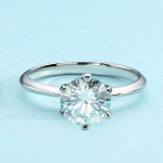 Bague Ringen putojantis 2 karatų tikras moissanite vestuviniai žiedai moterims 18K balto aukso spalvos 100 % 925 sterlingų sidabro puikūs papuo&scaron;alai US 10