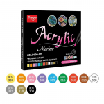 6/12/24/36 Spalvos Akrilo žymeklis Akrilo dažų teptuko žymekliai Kalėdų menui Roko tapybai, kortelių gamybai, akmeniui, metalo keramikai 12 colors