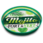 Les Tr&eacute;sors De Lily [A1864] - Plateau rond m&eacute;tal 'Messages' (Mojito fort et vert) - 33 cm žalia