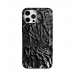 Prabangus 3d matinis sidabro skardos folijos klostės telefono dėklas, skirtas iPhone 14 13 Pro Max 11 12 Xr X Xs Candy vienspalvis galinis dangtelis For iphone 11 Pro