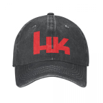 Klasikinė &bdquo;Heckler&ldquo; ir &bdquo;Koch&ldquo; be kompromisų beisbolo kepuraitė vyrams Moterų, i&scaron;skalbtų džinsinio audinio galvos apdangalai, treniruotės su ginklu, reguliuojamos kepurės One Size