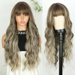 MISS WIG Sintetiniai ilgi juodi perukai su kirpčiukais, natūralūs banguoti plaukai perukas moterims kasdieniam Cosplay vakarėliui atsparus kar&scaron;čiui 65cm